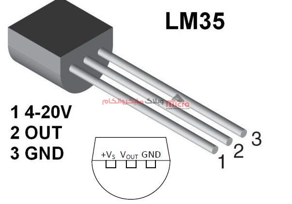پایه های سنسور دما LM35